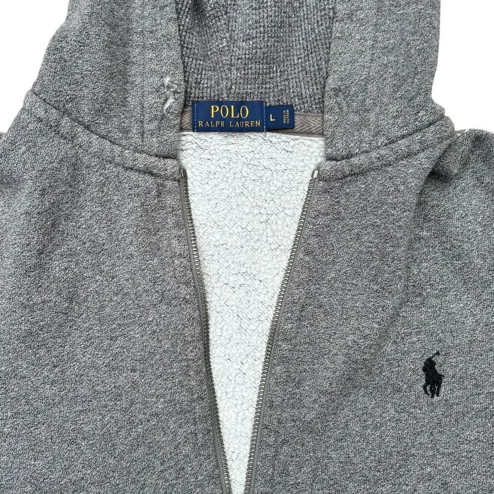 Polo Ralph Lauren Fleece Full-Zip Hoodie Men’s Size L Ash Grey Heather